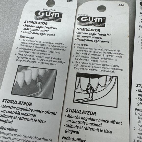 Sunstar GUM Stimulator #600 Lot of 3, for Healthy, Firm Gums. - Picture 5 of 6